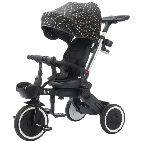 6in1 Kids Push Bike Folding Baby Stroller Toddler Trike With Push Handle
