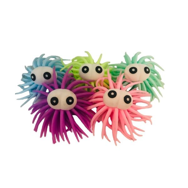 Sensory Yo-Yo Squish Puffer Balls with Eyes - Set of 5 - Assorted Colours