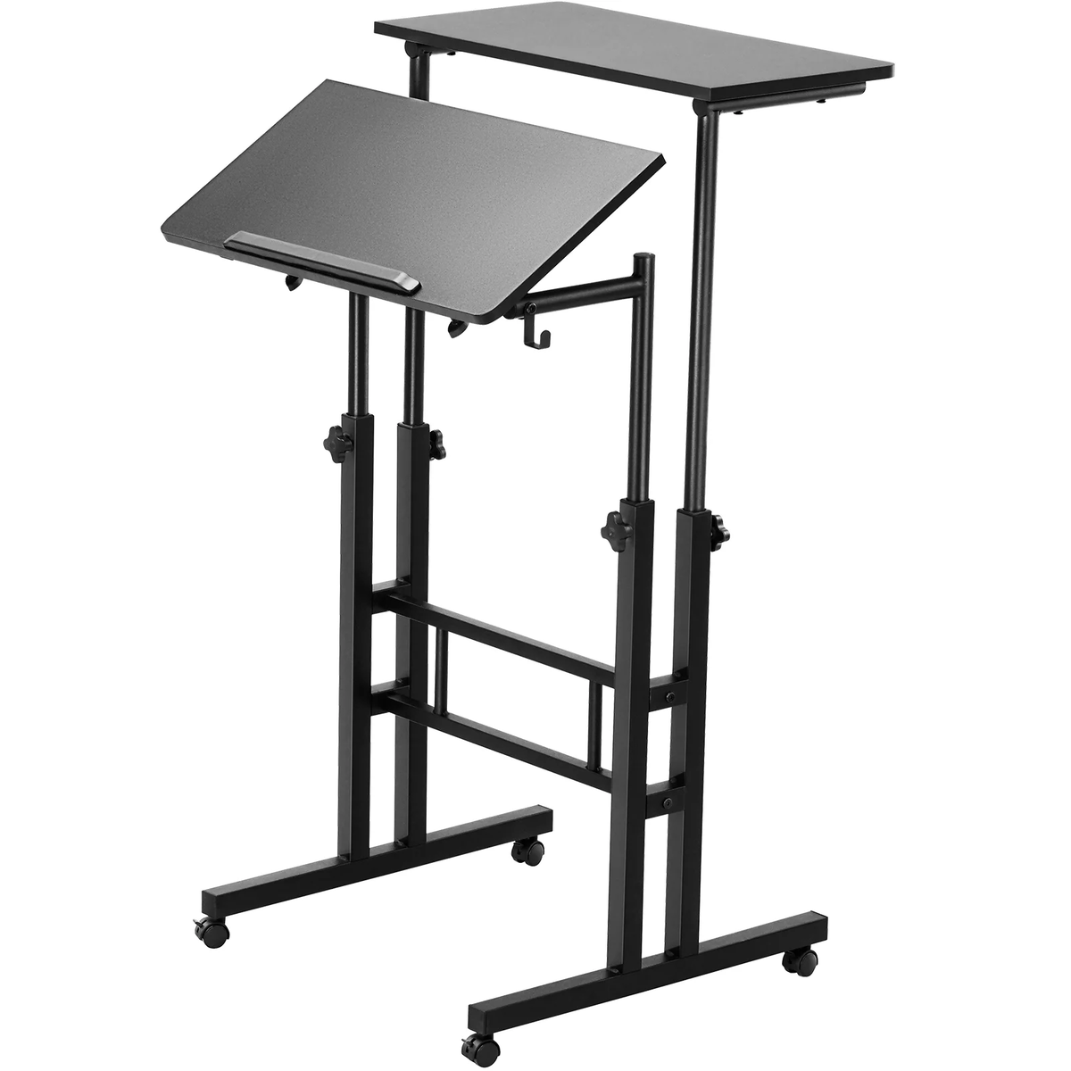 Multi-Functional Adjustable Laptop Desk Table with 360 Wheels - Black
