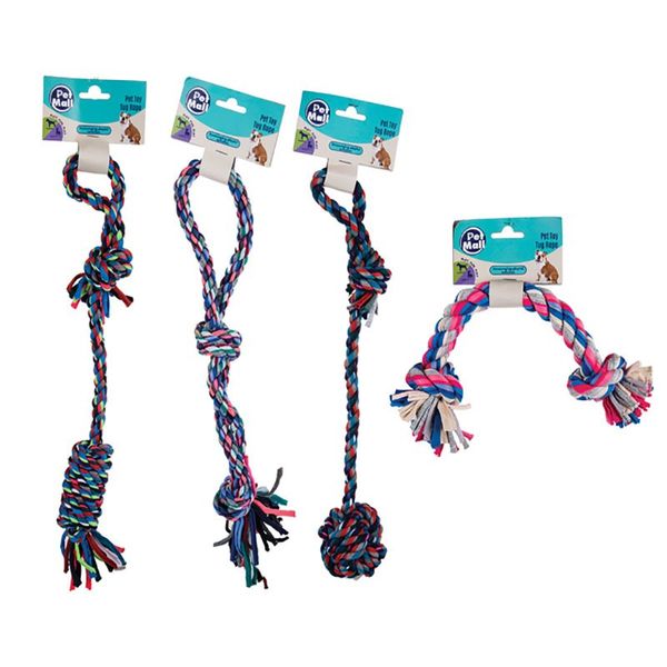 Bulk Pack x 4 Dog Tug Rope - Assorted Designs