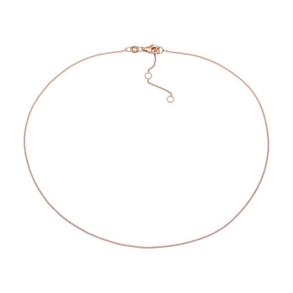Sterling Silver O-Link Chain Design Chain Necklace - 40cm - Rose Gold