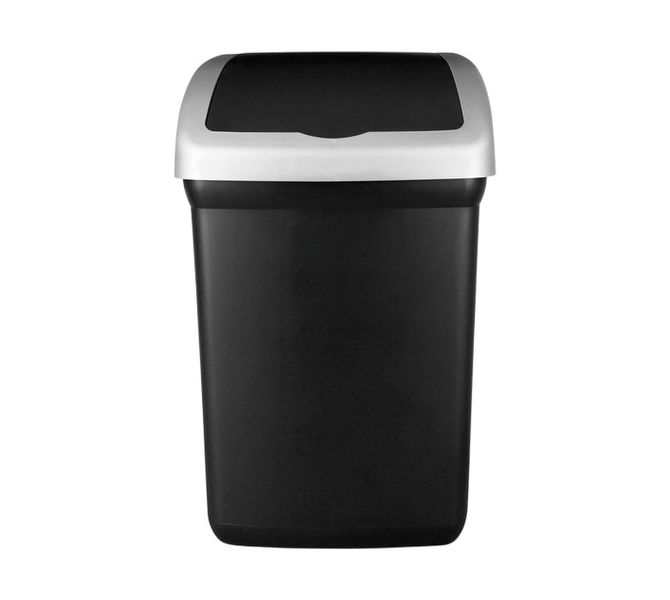Lift Top Bin 32 L - Black and Silver