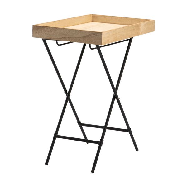 Indoor Brown Accent Chic Wooden Butler Side Tray