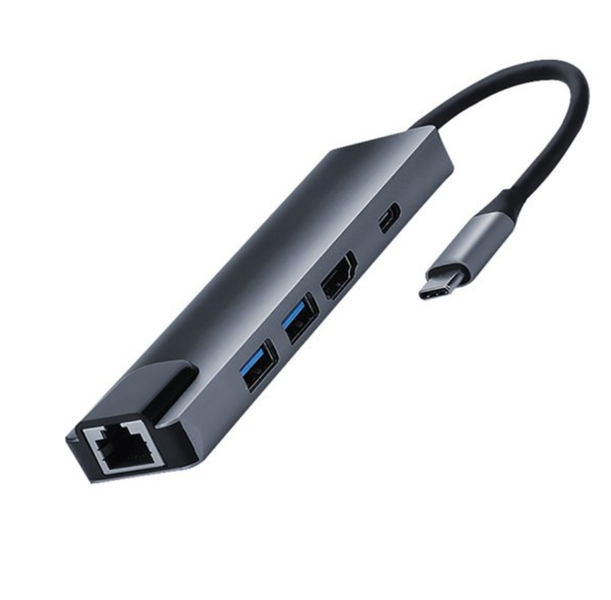 5in1 Type C Hub Hdmi USB C Hub to Ethernet Rj45 Lan Adapter