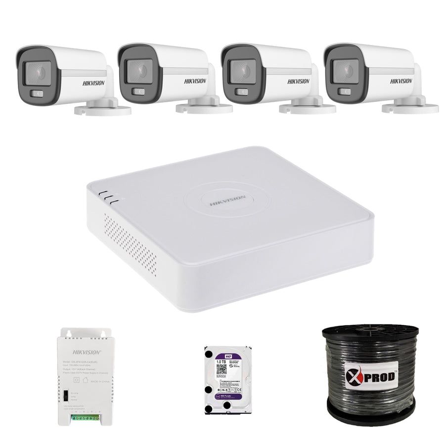Hikvision 4 Channel 1080p ColorVu Complete Kit