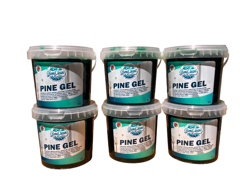 BoniClean Pine Gel 1L - 6 pack (Powerful Cleaning Value Bundle)