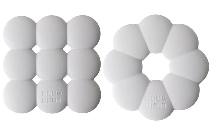 Doughnut Silicone Pot Holders - Round &amp; Square Heat-Resistant 2 Piece Set