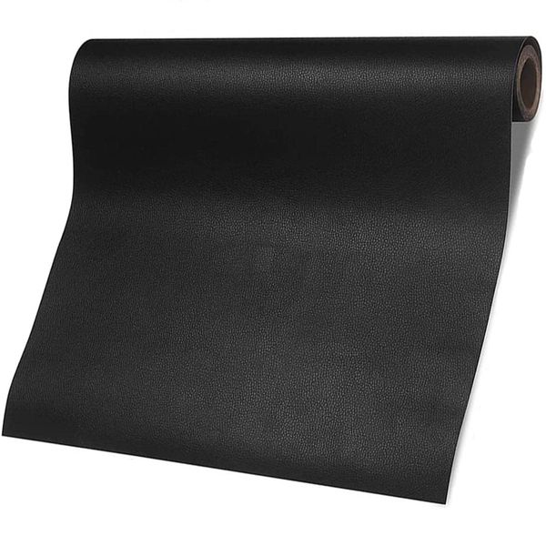 Ecological leather, 60x137cm, thickness 0.9mm, self-adhesive, black