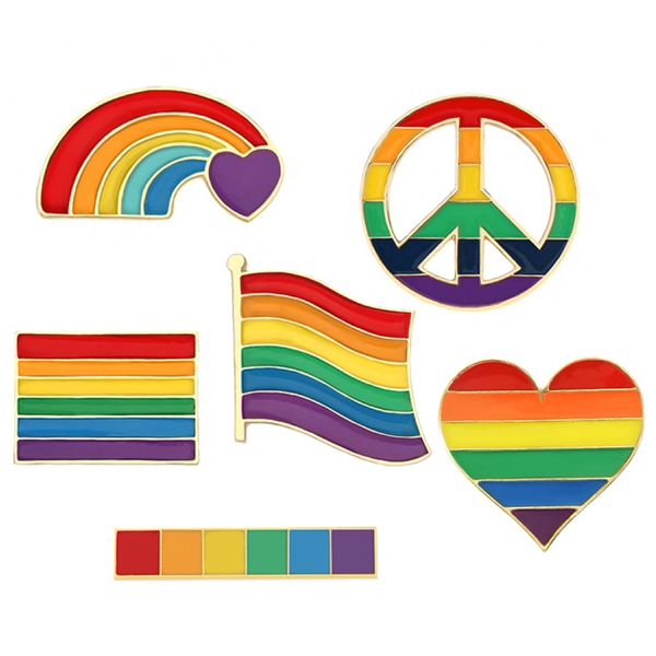 Fashion Pride LGBTQ Retro Badge Pins Set of 6 Cool