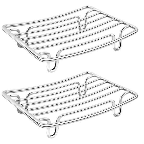 Bar Soap Dish Holder for Shower Bathroom Stainless Steel Rust Proof Self Dr