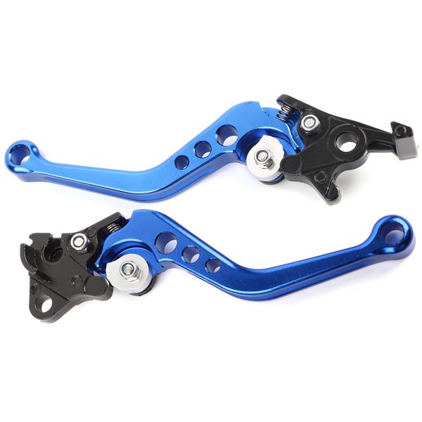 Lightweight Aluminum Brake Lever for Motorcycle - Universal Pair in Blue
