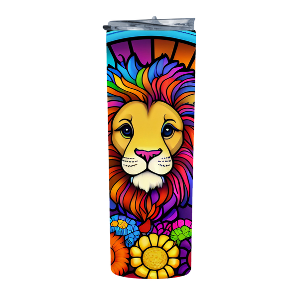 Cartoon Lion 20 Oz Straight Skinny Tumbler 020