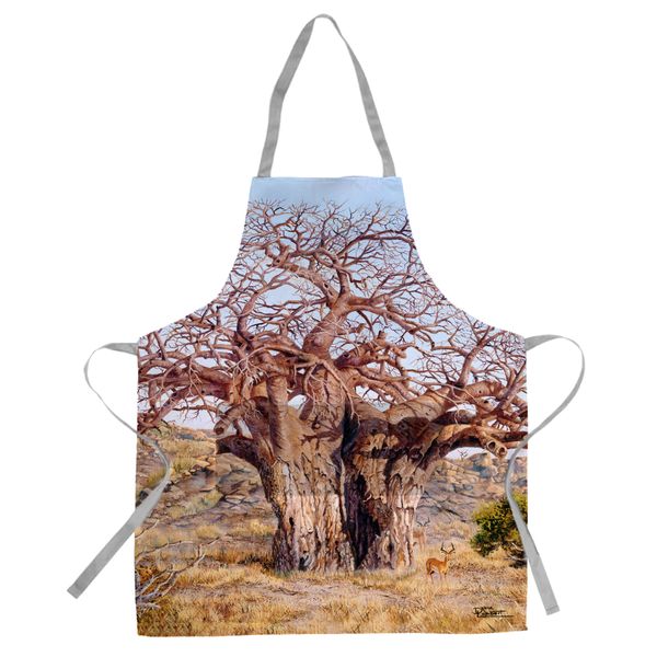 The Giant Baobab Medium Length Apron by Delene Lambert