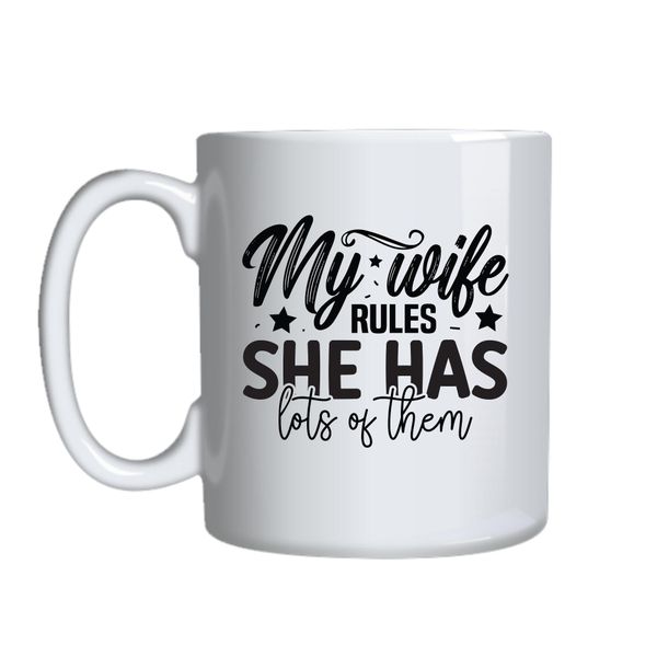 Rules Coffee Mugs Trendy Funny Marriage Lovers Graphic Cup Present 046