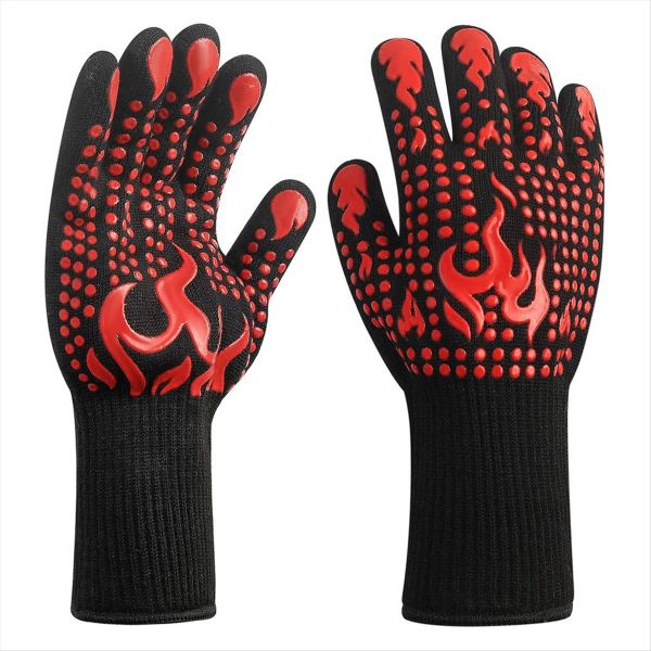 Anti-Slip Heat-Resistant Barbecue Oven Gloves Fireproof Kitchen Cooking Glo