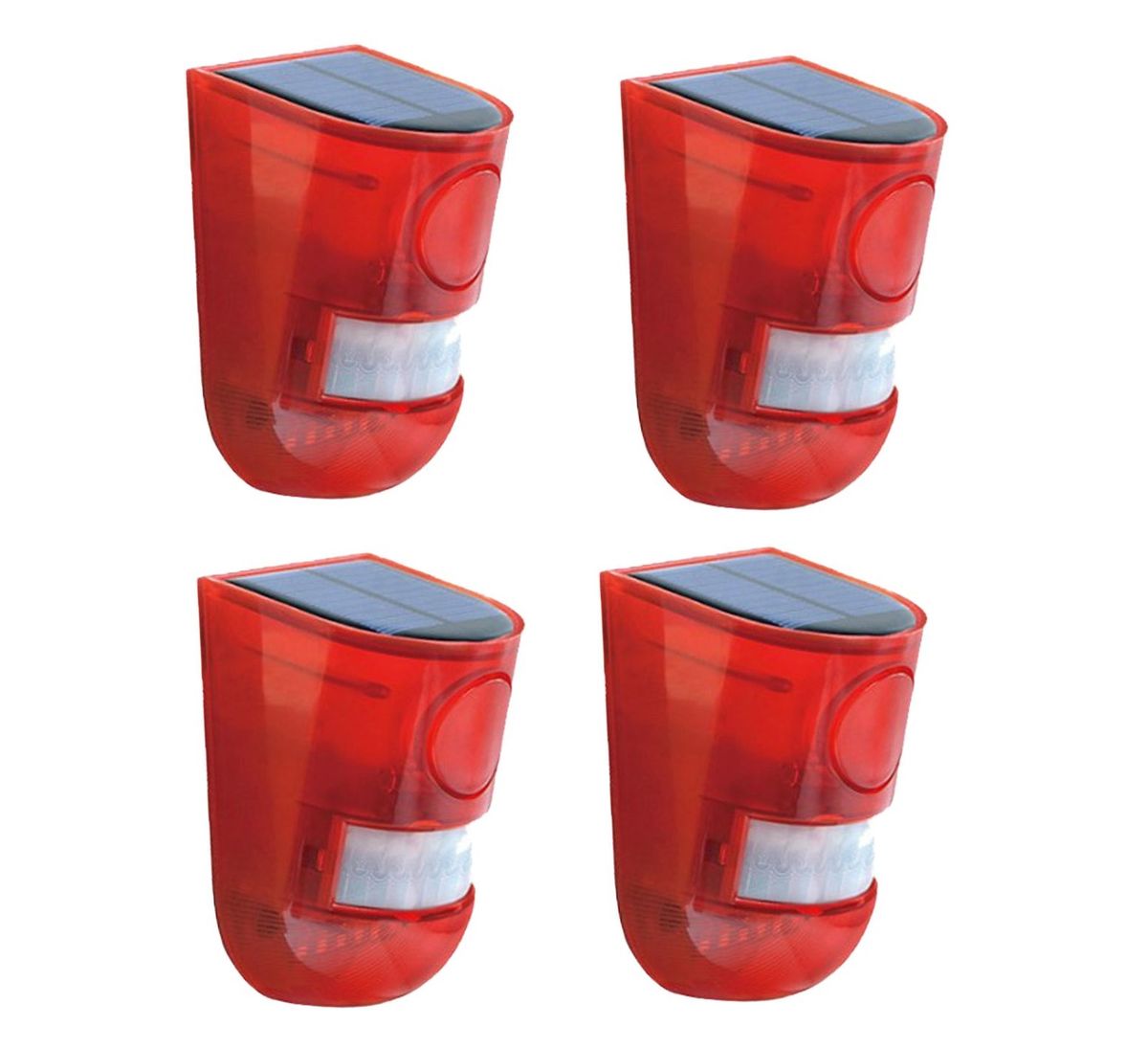 Solar Alarm Outdoor PIR Motion Sensor Lamp - 4 Pieces