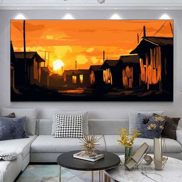 Canvas Wall Decor - Shack Silouttes - 0289