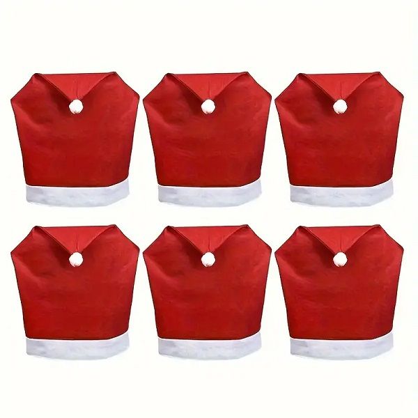 6-Pack Christmas Santa Hats