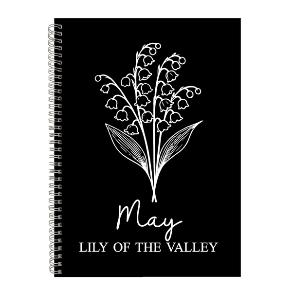 May Lilly of Valley Birth Month Writing Notepad Gift Idea A4 Notebook 402