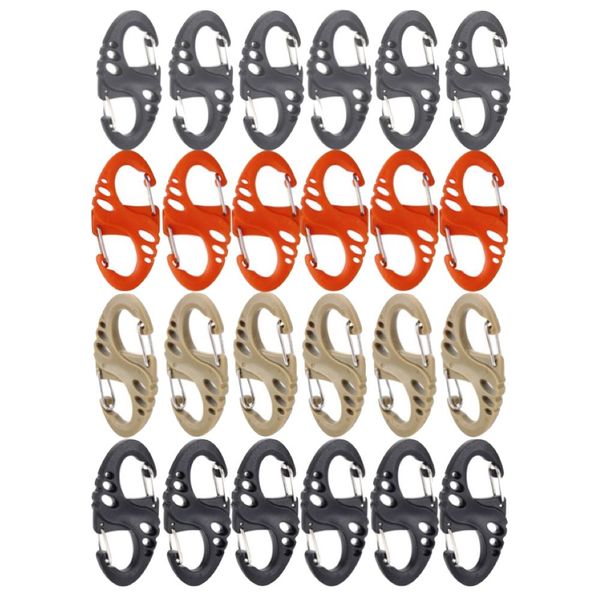 Camping Lightweight S-Shaped Carabiner Clips Keychains Set of 50 - 5cm