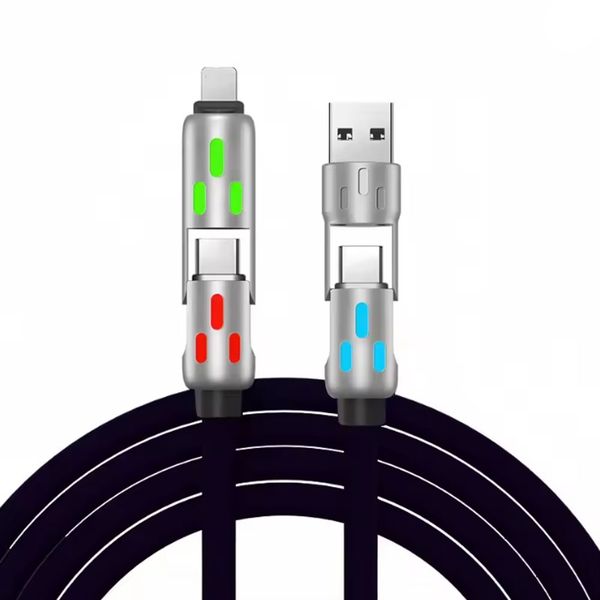 2M Multicolor LED Light 4-in-1 Data Cable