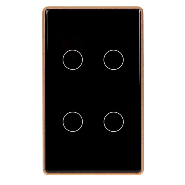 4 Gang Black Gold Smart Wifi Switch