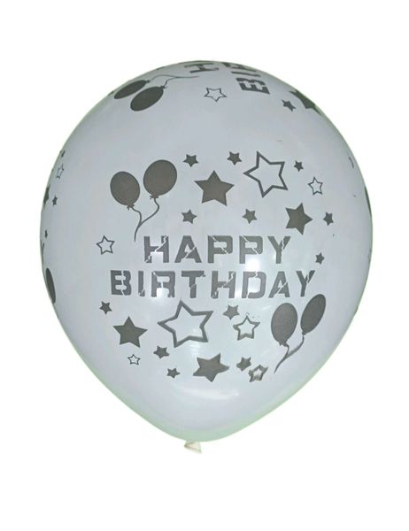 Happy Birthday White Balloon 10 Piece