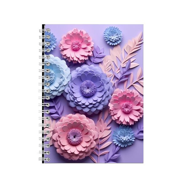 Purple And Blue Bachelor Button3 Notebook Gift Idea A4 Notepad Pad 104