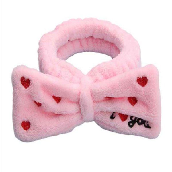 I Love You Plush Headband - Pink