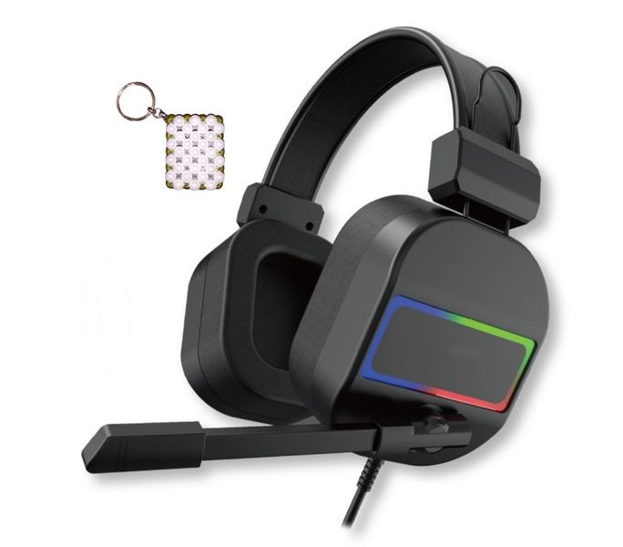 USB Wired Desktop Computer Gaming Headset 3.5mm With Keyholder
