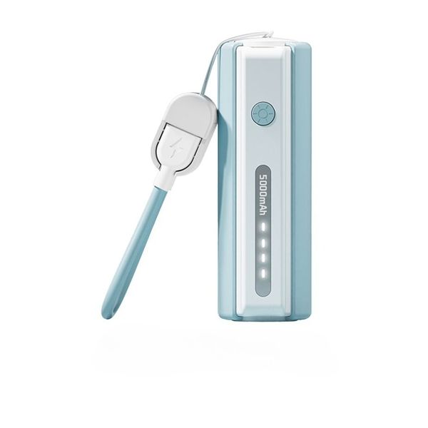 5000mah Mini Powerbank Built In Cable Fast Charge Pocket Portable Powerbank