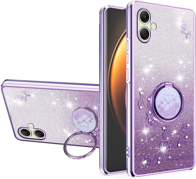Bling Sparkle Flowers Phone Case Compatible With Samsung Galaxy S24 Plus