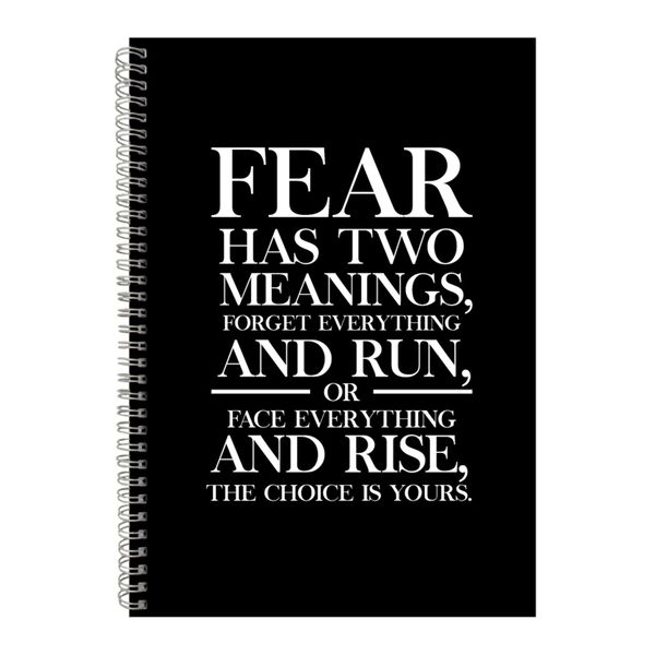 Fear A4 Notebook Spiral Lined Motivational Sayings Graphic Notepad Gift 187