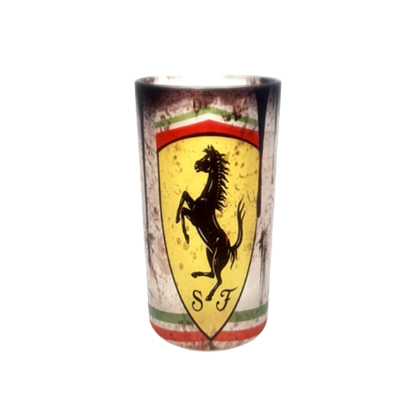 Frosted Glass Beer Stein Ferrari Themed