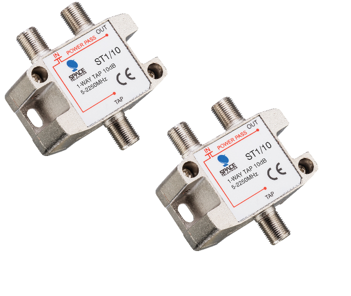 Space TV Satellite IF Tap - 1 Way - 10db (5 – 2250MHz) - 2 Pack