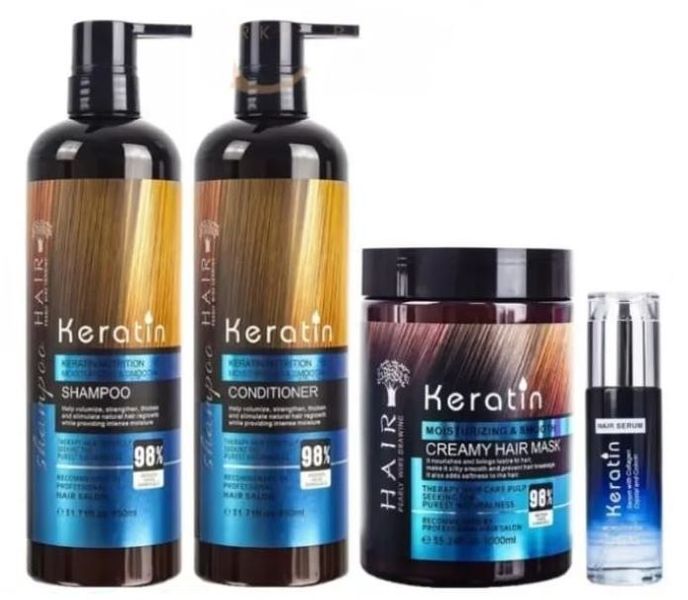 Keratin Anti-Breakage Hair Treatment Set (Shampoo,Conditioner,Mask,Serum)