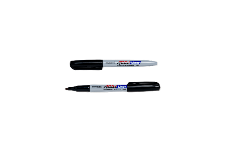 MONAMI Permanent Marker - Acculiner Fine Box 12's Black