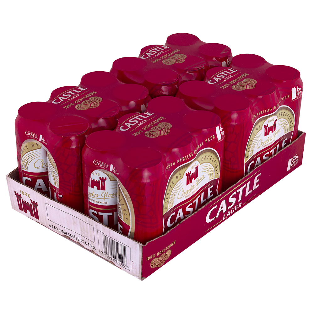 Castle Lager Local Beer 24 x 500ml Can Buy Online in South Africa