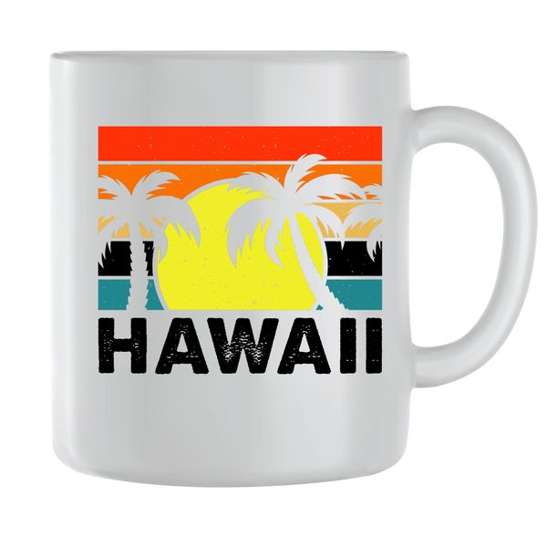 Hawaii Square Coffee Mugs for Men Women Surfing Graphic Cups Present 097