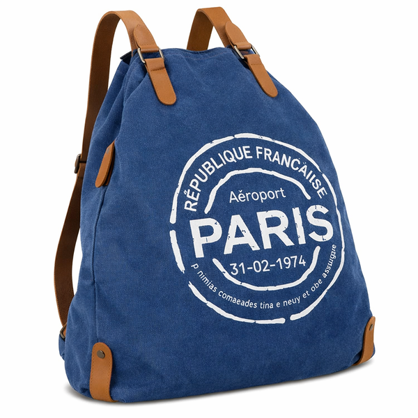 Paris Print Canvas Shoulder Bag - Casual Travel Everyday Tote