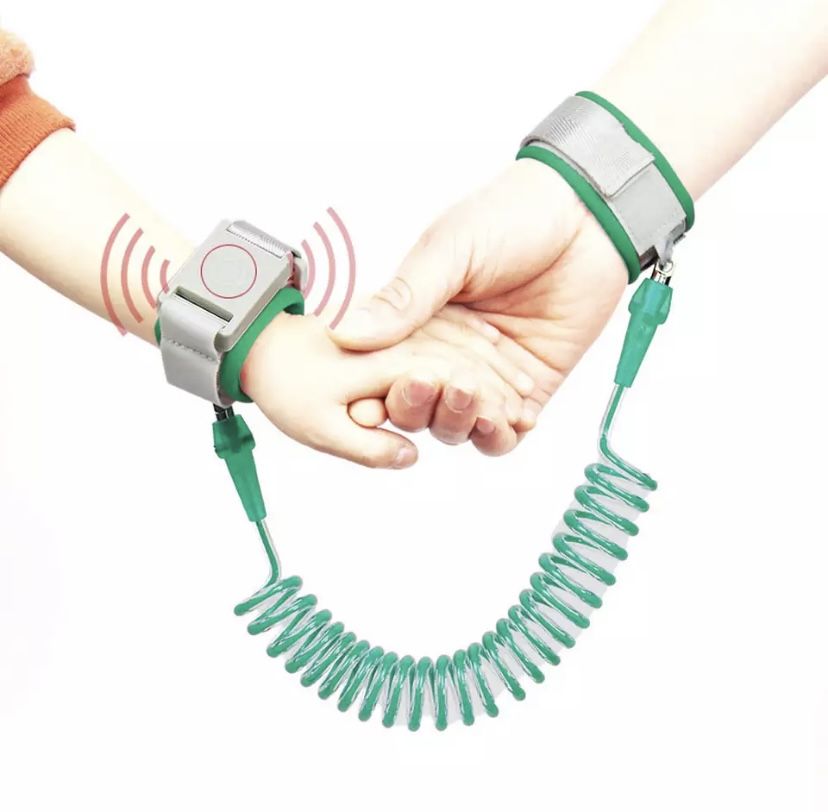 Children lockable safety wrist band / harness with wires