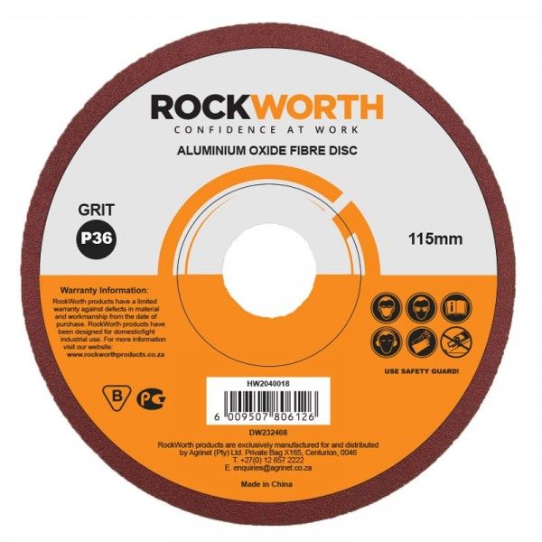 Rockworth - Resin Fibre - Disc - 115mm P36 - 25 Pack - 2 Pack