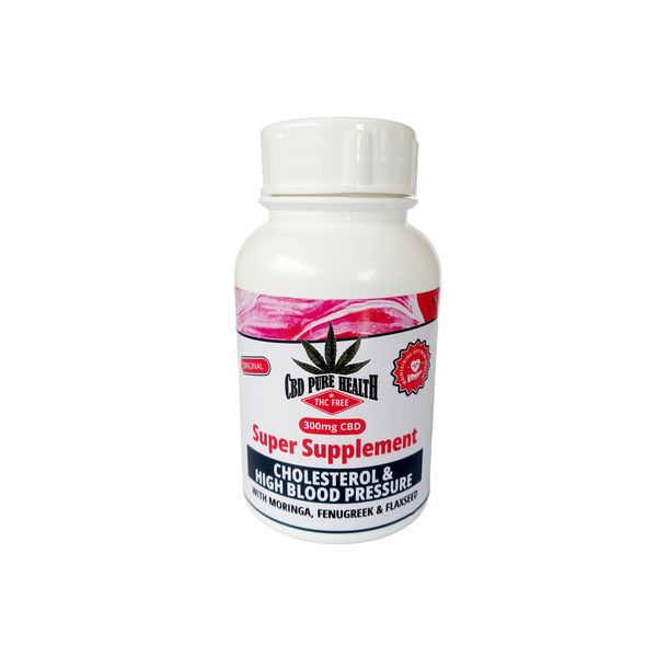 CBD 300mg Cholesterol &amp; High Blood Pressure Support with Moringa - 60's