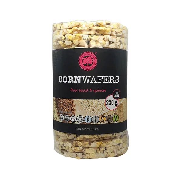 The Choc Tree - Corn Wafers Flax Seed &amp; Quinoa - 230g - 12 Pack
