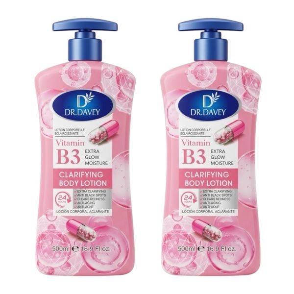 Pack of 2 - Dr Davey Vitamin B3 Extra Glow Moisture 24H Body Lotion 500ml