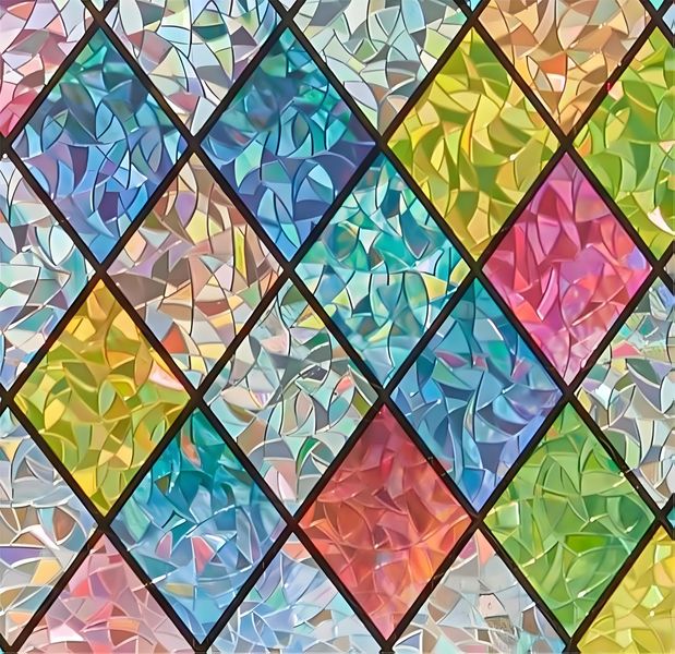 Rainbow Window Film 45×400cm, 3D Static Cling UV Blocking Privacy Film