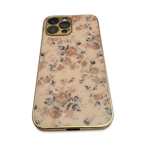 Flower light brown Marble design case for iPhone 13 Pro Max/13 Pro/13