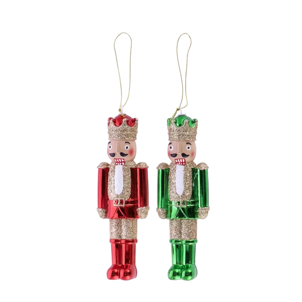 Season's Greetings Christmas Nutcracker Tree Decoration- Set Of 2