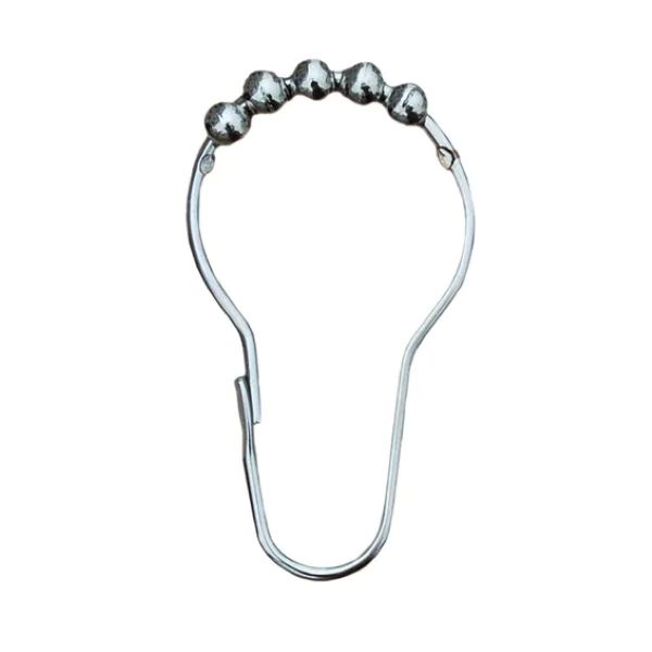 Shower Rings Metal Silver 12 Pieces