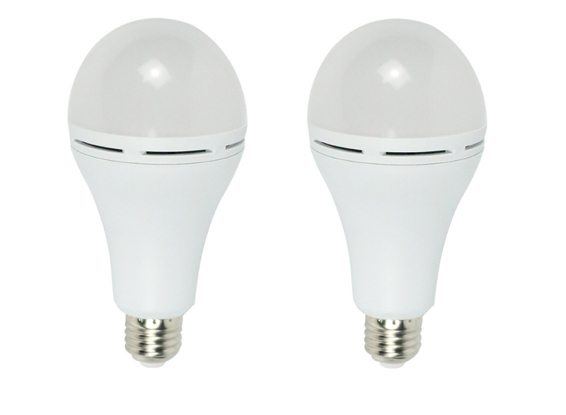 25W E27 - Screw Type Rechargeable Emergency LED Light Bulb - 2 Pack